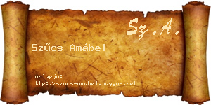 Szűcs Amábel névjegykártya